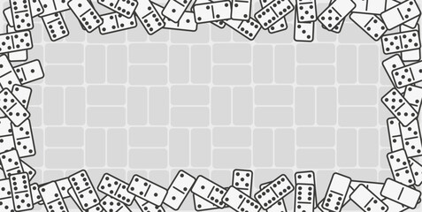 Domino pieces background illustration vector set