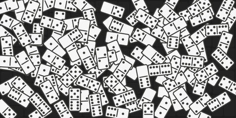 Domino pieces background illustration vector set
