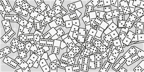 Domino pieces background illustration vector set