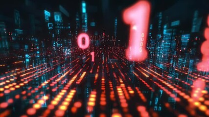 Abstract digital city landscape - Powered by Adobe