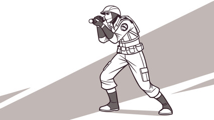 Fototapeta premium Silhouette of Boxer in Fighting Stance – Combat Sports, Boxing Training, and Martial Arts Vector Illustration