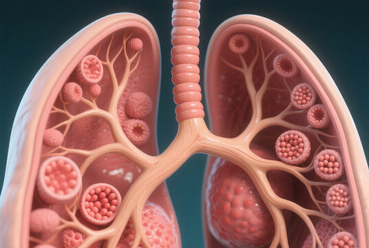 Bronchial Tree and Alveoli – 3D Lung Anatomy Close-Up
