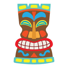 Tiki mask avatar vector cartoon illustration