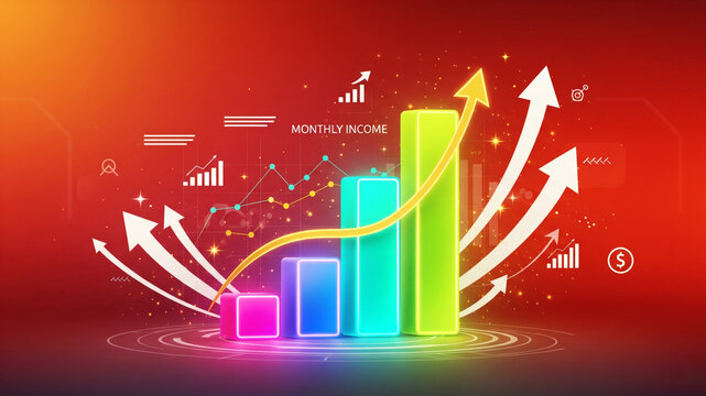 Graphique de croissance des revenus mensuels