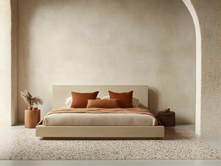 Beige Bedroom Interior Design Illustration
