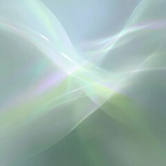 Ethereal Abstract Digital Art: Soft Green-White Hues & Serene Flow
