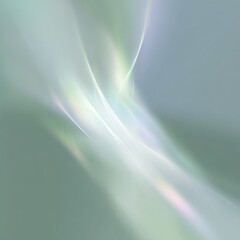 Ethereal Abstract Digital Art: Soft Green-White Hues & Serene Flow