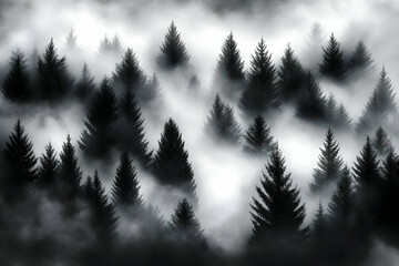 Misty Forest 3D Illustration