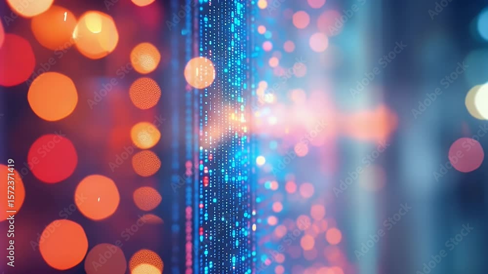 Poster abstract digital display with bokeh lights