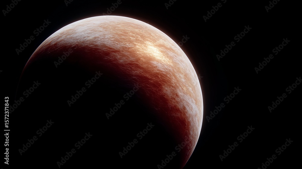 Poster stunning view of a planet in space. this vibrant celestial body showcases a mix of colors and textur