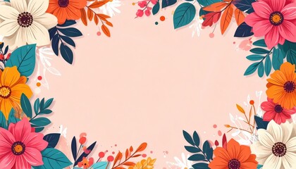 Obraz premium Floral decoration design studio graphic template colorful background front view nature aesthetic