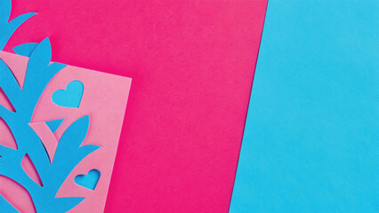 Abstract colorful background with an empty pink sticky note for your message