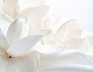 Fototapeta premium Delicate white flower close-up nature floral photography calm environment macro view serenity concept