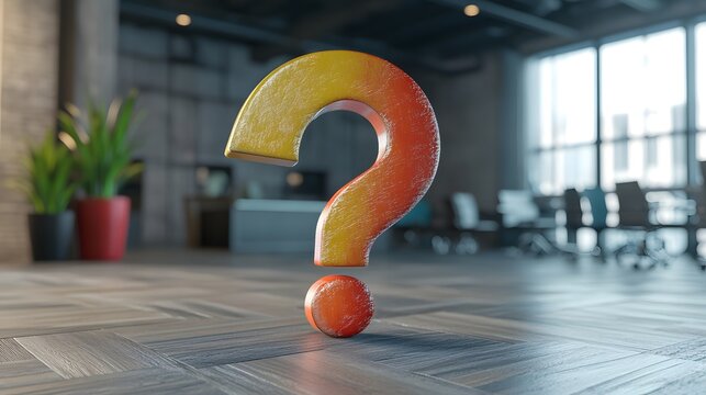 Brightly colored 3D question marks float in vibrant, blurred environments, symbolizing curiosity, confusion, inquiry, and decision-making - Powered by Adobe