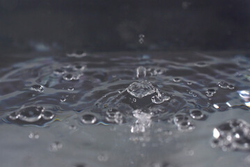 Gouttes d'eau dans un bassin aquarium