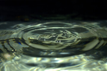 Gouttes d'eau dans un bassin aquarium
