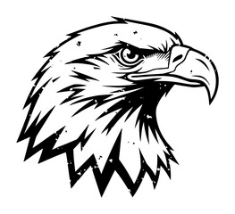 Obraz premium eagle head mascot logo vintage grunge illustration