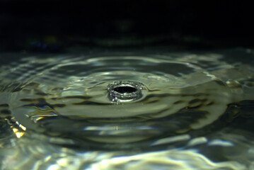 Gouttes d'eau dans un bassin aquarium