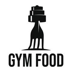 gym food flat minimalist logo design