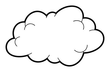 Fototapeta premium simple fluffy cloud in bold black and white vector outline style