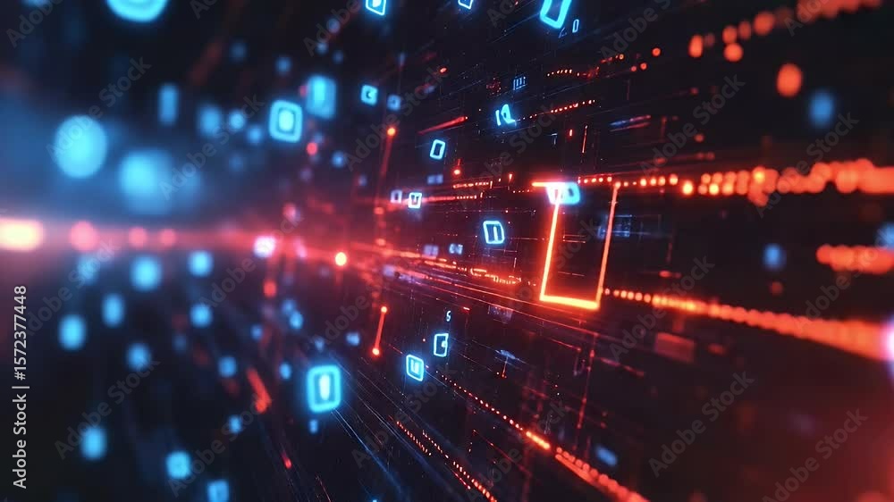Poster abstract digital network display
