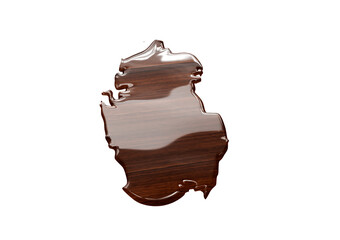 Qatar Map Made Of Transparent Liquid Water On Wooden Floor Save Water Concept 3D Illustration