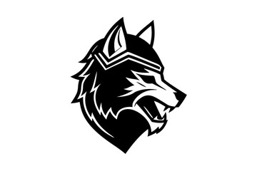Obraz premium Fierce Armored Wolf Head Mascot Logo