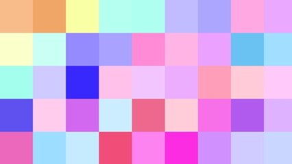Colorful Pixels: A vibrant mosaic of colorful squares, creating an abstract design. the scene is harmonious and visually engaging.