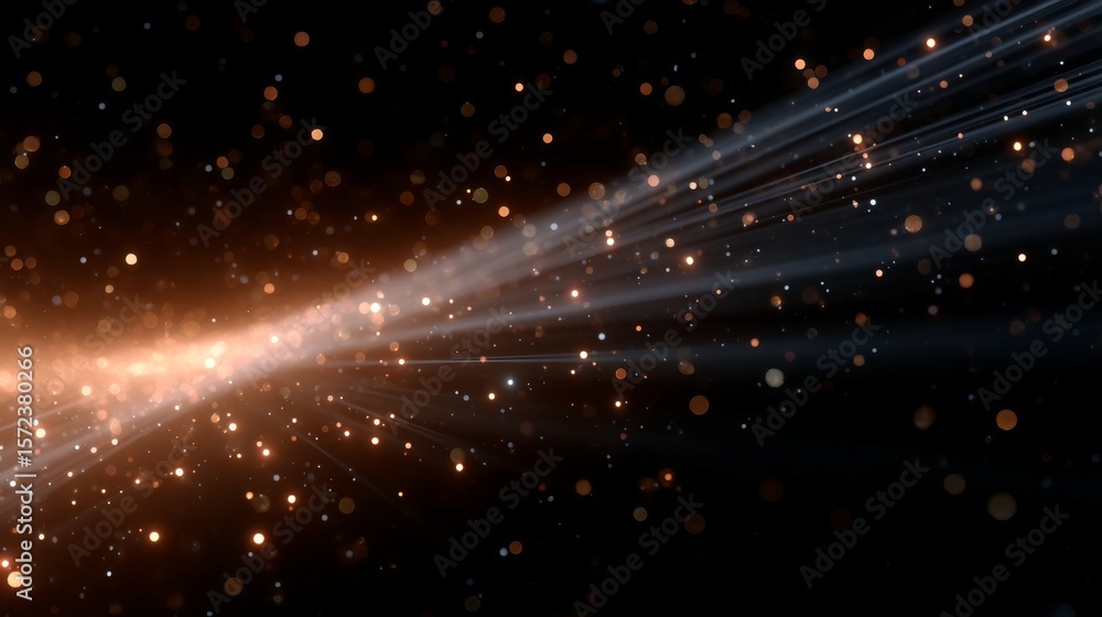 Aufkleber vibrant rays of light burst through the darkness. glimmering particles create an ethereal glow. this