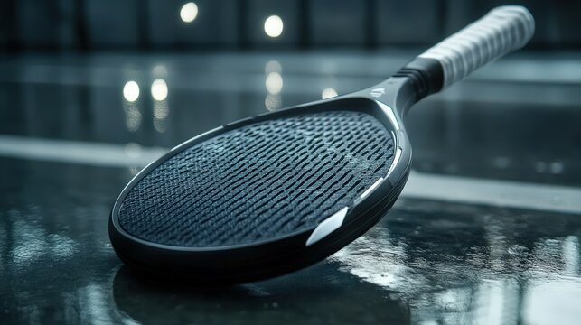 Close-up of a modern tennis racket. - Powered by Adobe