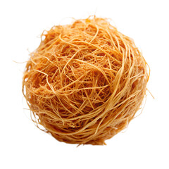 Kadaif noodle nest dessert delicious sweet treat middle eastern cuisine on transparent background.