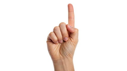index finger showing pointing up isolated on transparent background	