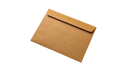 large a4 blank brown envelope isolated on transparent background	