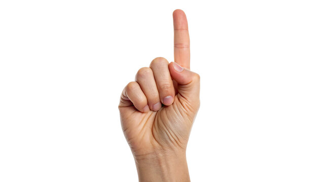 index finger showing pointing up isolated on transparent background	