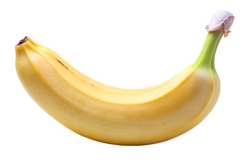 Ripe yellow banana fruit nutrition source healthy food potassium rich on transparent background.