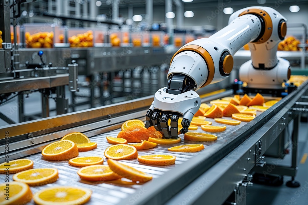 Poster advanced robotic arm technology for efficient fruit slice processing in packaging facilities