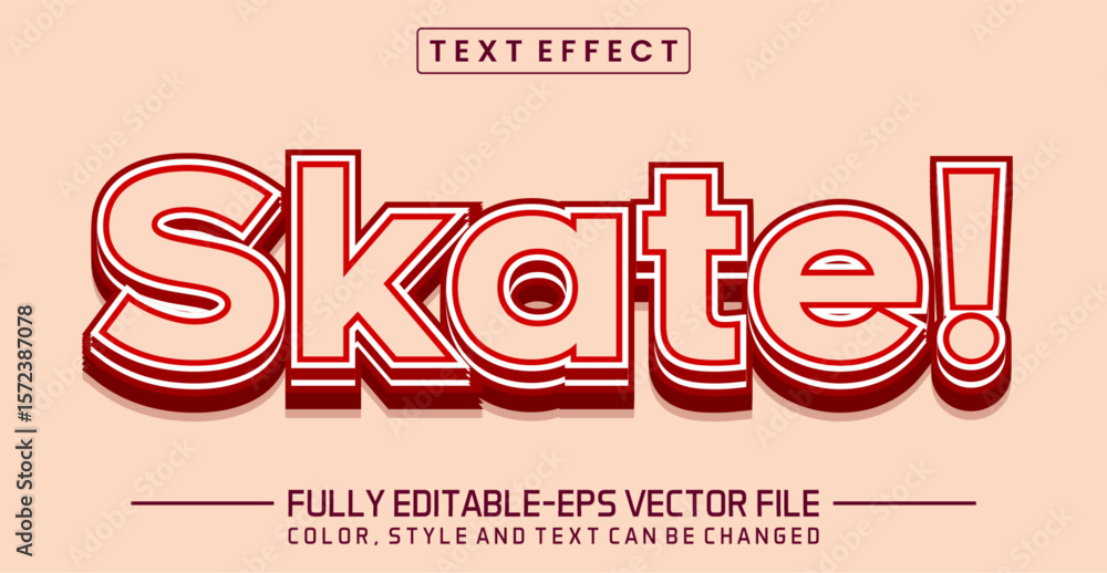 Poster skate font text effect editable