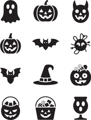 Halloween Pumpkin Bat Ghost SVG

