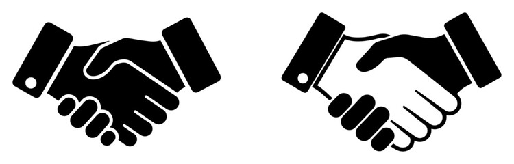 handshake icon set business agreement deal vector symbol