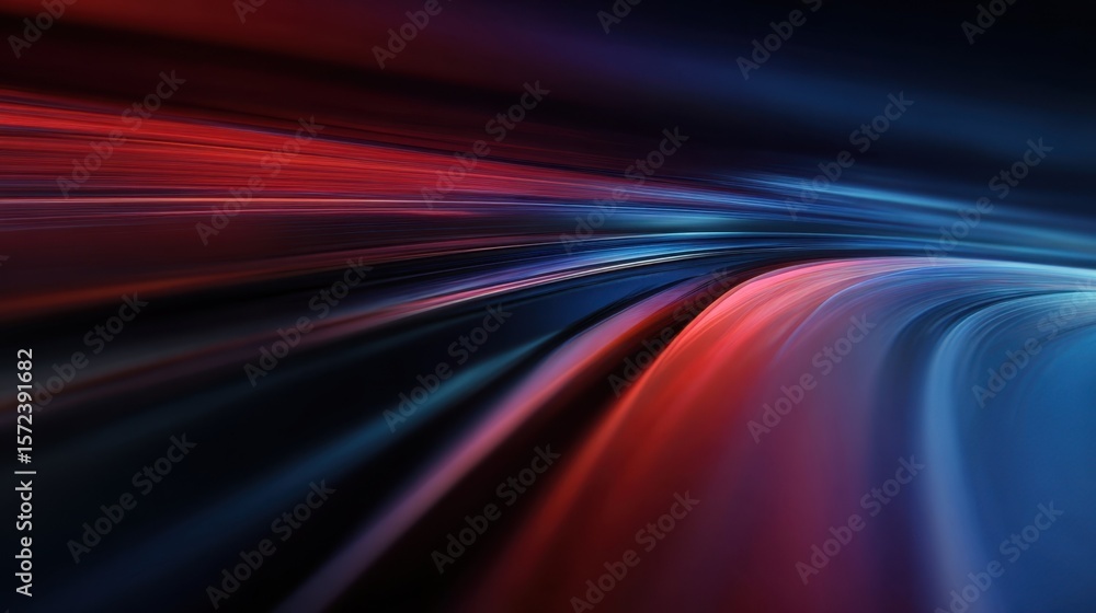 Poster futuristic flow a mesmerizing blend of red and blue light streams intersects in an abstract pattern 