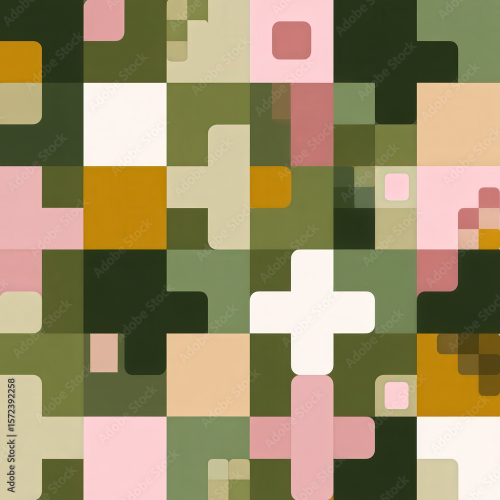 Poster seamless pattern of merged kanok forms with western influences for unique design applications