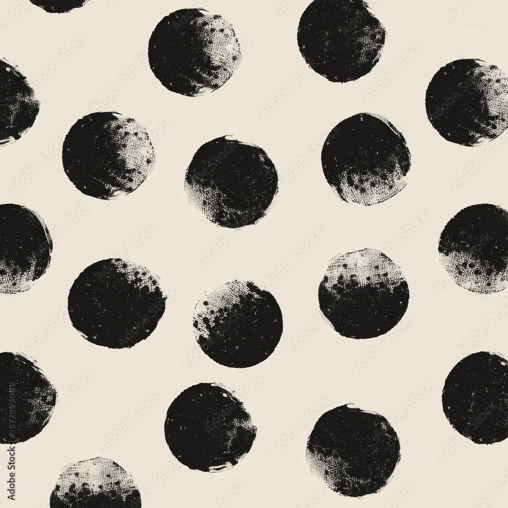 Poster large irregular polka dots seamless pattern on soft beige background for versatile design applicatio