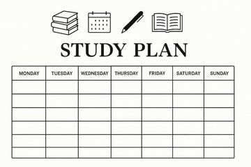 Study Plan Template for Organizing Weekly Academic Schedules and Tasks Effectively