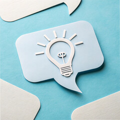 Lightbulb Idea Concept in Speech Bubble