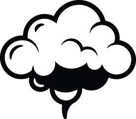 cloud and rain line art vector illustration transparent background