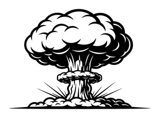 nuclear bomb explosion mushroom cloud vector illustration
