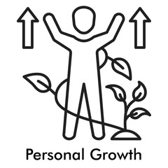 Personal Growth Icon - Line Style
