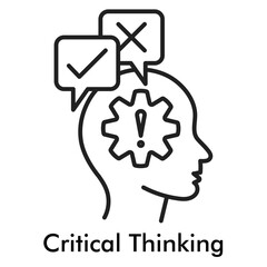 Critical Thinking Icon - Line Style
