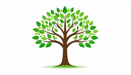 Green tree vector illustration: a vibrant symbol of nature's growth and life, with lush leaves and branches perfect for spring and summer designs