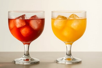 赤とオレンジのアイスドリンク｜Iced Red and Orange Drinks